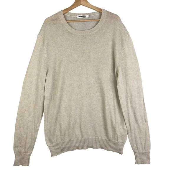 Jil Sander Wool Sweater Made in Italy Beige Minimalist Knitwear Menswear 42 XL - Picture 1 of 8